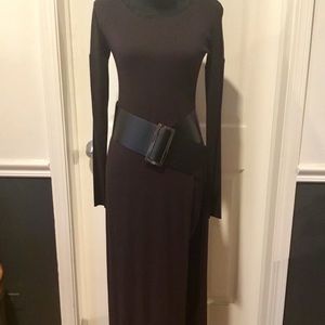 NWT Bailey44 Slit Dress w/ Oversized Leather Belt
